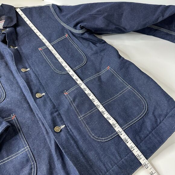 Vtg Sears Work Outerwear Blanket Lined Denim Chore Coat Mens XL Jacket 80s Union - Picture 11 of 16